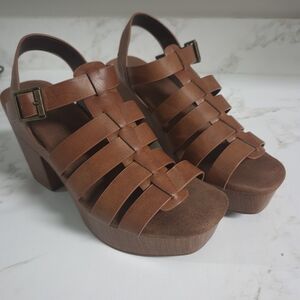 Sonoma Tan Brown Strappy Platform Sandals